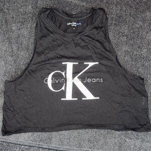 Calvin Klein Black Sleeveless Crop Top